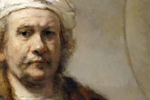 Drucke von KENWOOD HOUSE, DIE IVEAGH-STIFTUNG, London. Selbstportrait (Detail) c.1665 von REMBRANDT, van Rijn (1606-1669) Rembrandt Drucke: Rembrandt - Selbstporträt (Detail) N910003