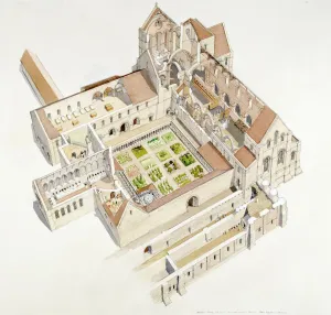 Shropshire Drucke: Burg Stift Buildwas G 20258