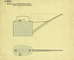 Drucke von Entwurf für eine GWR-Ölflasche Kunstwerke Und Dokumente Drucke: Entwurf für eine GWR-Ölflasche