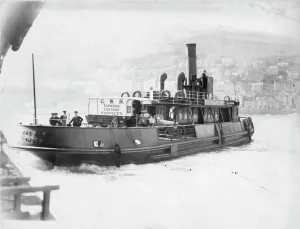 Dampfschiff Drucke: Die Maus im Fluss Dart in Devon aus den 1920er Jahren