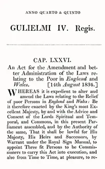 Union Workhouse History Drucke: 1834 Poor Law Amendment Act