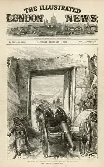 Drucke von Britische Artillerie passt durch den Kabul-Tor bei Jellalabad Afghanistan Drucke: 1879/afghanischer Krieg