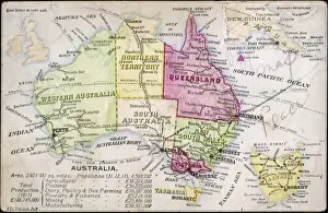 Historical Maps Of Australia Drucke: 1911 Map of Australia