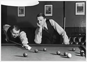 Snooker Drucke: Snookerspiel der 1930er Jahre