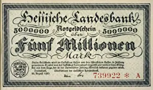 Weimar Republic Currency Drucke: 5 Million Marks