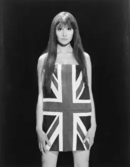 Historical Model Photography Drucke: 60S Model & Union Jack
