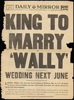King Edward VIII Abdication Drucke: Abdication front cover headlines