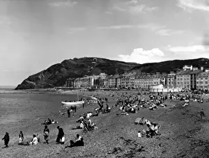 Welsh Seaside Resort Drucke: Aberystwyth Beach