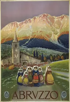 Italian Village Scene Drucke: Abruzzo