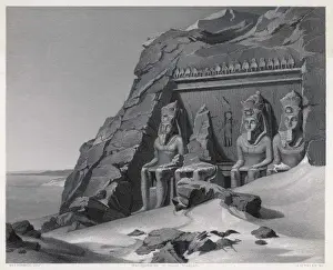 Egyptian Temple Ruins Drucke: Abu Simbel 1845
