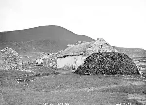 Early 1900s Irish Architecture Drucke: Achill Cabins