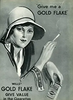 Vintage Tobacco Products Drucke: Advert for Gold Flake Cigarettes
