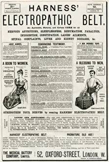 Anzeige für Harnesse elektropathische Korsettgürtel 1887