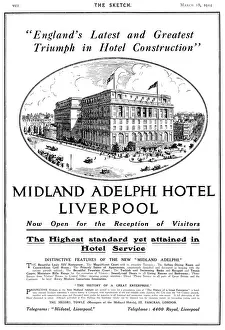 Liverpool Drucke: Anzeige für das Liverpool Adelphi Hotel, 1914.