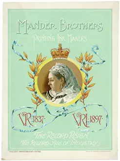 Queen Victoria Diamond Jubilee Drucke: Advert / Mander Bros Inks