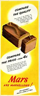 Old Advertising Posters Drucke: Advertisement, Mars Bar
