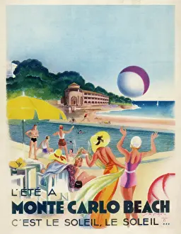 Drucke von Anzeige für die Montecarlo-Strand Monaco Drucke: Anzeige für den Strand von Monte-Carlo