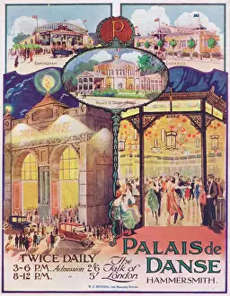 Tanz Drucke: Anzeige für das Palais de Danse in Hammersmith, London 1921