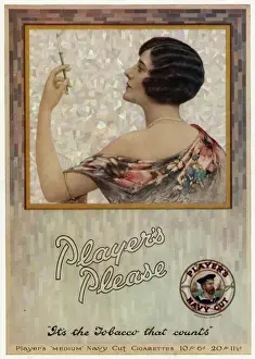 Vintage Tobacco Advertisement Drucke: Advertisement for Players cigarettes