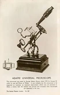 Science Museum London Exhibits Drucke: Adams Universal Microscope