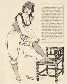 Vintage Lingerie Inspiration Drucke: Adjusting her Stockings