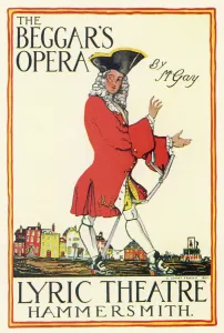 Drucke von Plakat für die Produktion am Lyric Theater, Hammersmith (Londont) Art Drucke: Diebinnenoper-Zeichnung