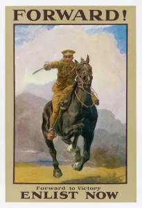 Drucke von WEITER! Vorwärts zur Sieg – melde dich jetzt an. Ein Soldat reitet auf einem schwarzen Pferd voran Verwandte Bilder Drucke: Vorwärts! Melden Sie sich jetzt an!