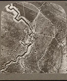 Aerial View Of War Damage Drucke: Aerial View of Trenches
