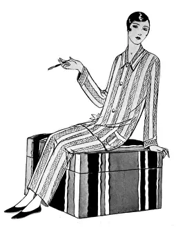 Vintage Fashion Styles Drucke: Aertex pyjamas