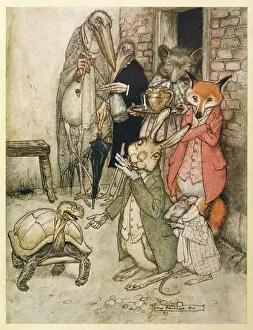 Drucke von Der Hasen und die Eidechse Hase Drucke: Der Eichhörnchen und die Mähnenlaufer