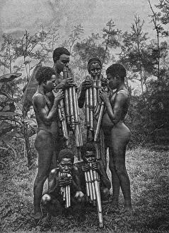 Traditional African Music Drucke: African Pipers