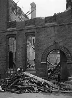 Nachwirkung eines Feuers bei Eccleston Place, Victoria, London SW1