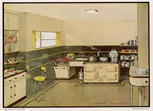 Vintage Advertising Posters Drucke: Aga Kitchen Advert (1)