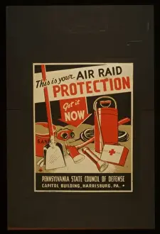 WPA Posters Drucke: This is your air raid protection Get it now