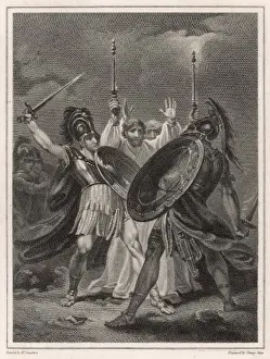 Greek Mythology Artwork Drucke: Ajax Fights Hector