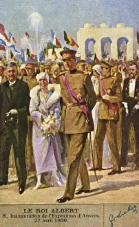 King Albert I Belgium Drucke: Albert at Antwerp