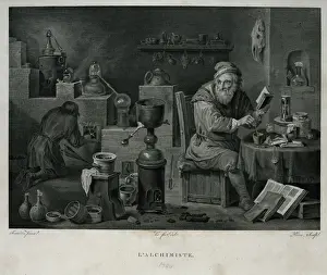 David Teniers The Younger Drucke: Alchemist at work