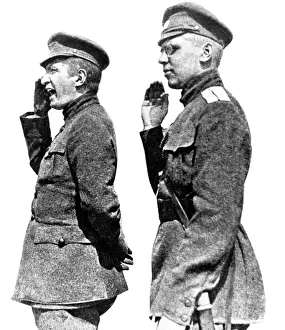 Russische Staatsoberhäupter Drucke: Alexander Kerensky, russischer Führer, nimmt die Haltung ab