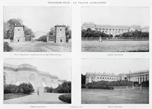 Drucke von Das Alexanderpalast ist die Wohnung von Nikolai II., dem letzten russischen Zaren und seiner Familie. Es befindet sich im Alexanderpark in Tsarskoye Selo nahe St. Petersburg Russische Architektur Drucke: Schloss Alexander
