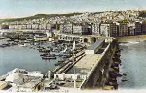 Häfen Drucke: Algeris, Algerien - Hafenblick