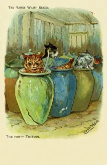 Louis Wain Artwork Drucke: Ali Baba & the forty thieves