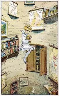 Alices Sturz in den Brunnen
