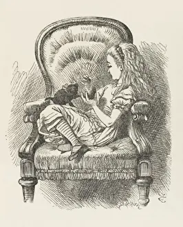 Lewis Carroll Original Artwork Drucke: Alice and the Kitten