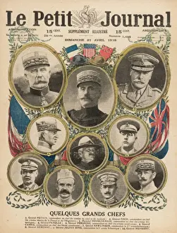 Drucke von Einige der Hauptbefehlshaber der Alliierten im Ersten Weltkrieg: Petain,Foch,Haij,Fayolle,Pershing,Currie,Rawlinson,Debeney,Julian Byng,Humbert Generäle Und Führer Drucke: Bundesführende Befehlshaber WWI