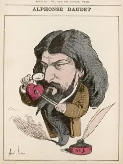 19th Century Literature Art Drucke: Alphonse Daudet / Gill