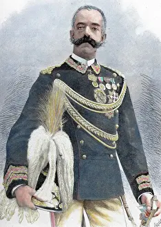 Drucke von Amadeo I. Herzog von Aosten und König Spaniens (1871-1873), Kupferstich Zeitgenössische Kunst Drucke: Amedeo I (Turin, 1845 - Turin, 1890). Herzog von Aost und König von Italien