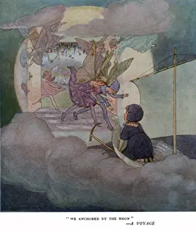 Vintage Fairy Art Drucke: We anchored by the moon