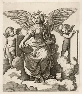 Christian Iconography Prints Drucke: Angel with Cherubs
