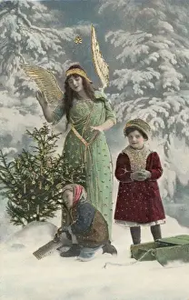 Xmas Tree Decoration Inspiration Drucke: Angel, Children, Tree