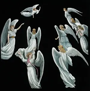 Lantern Slide History Drucke: Nine angels